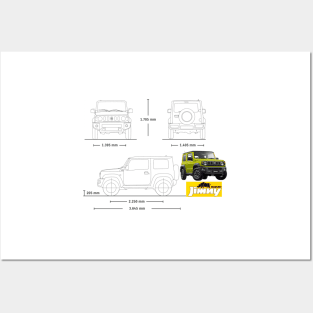 Suzuki Jimny Blueprint Posters and Art